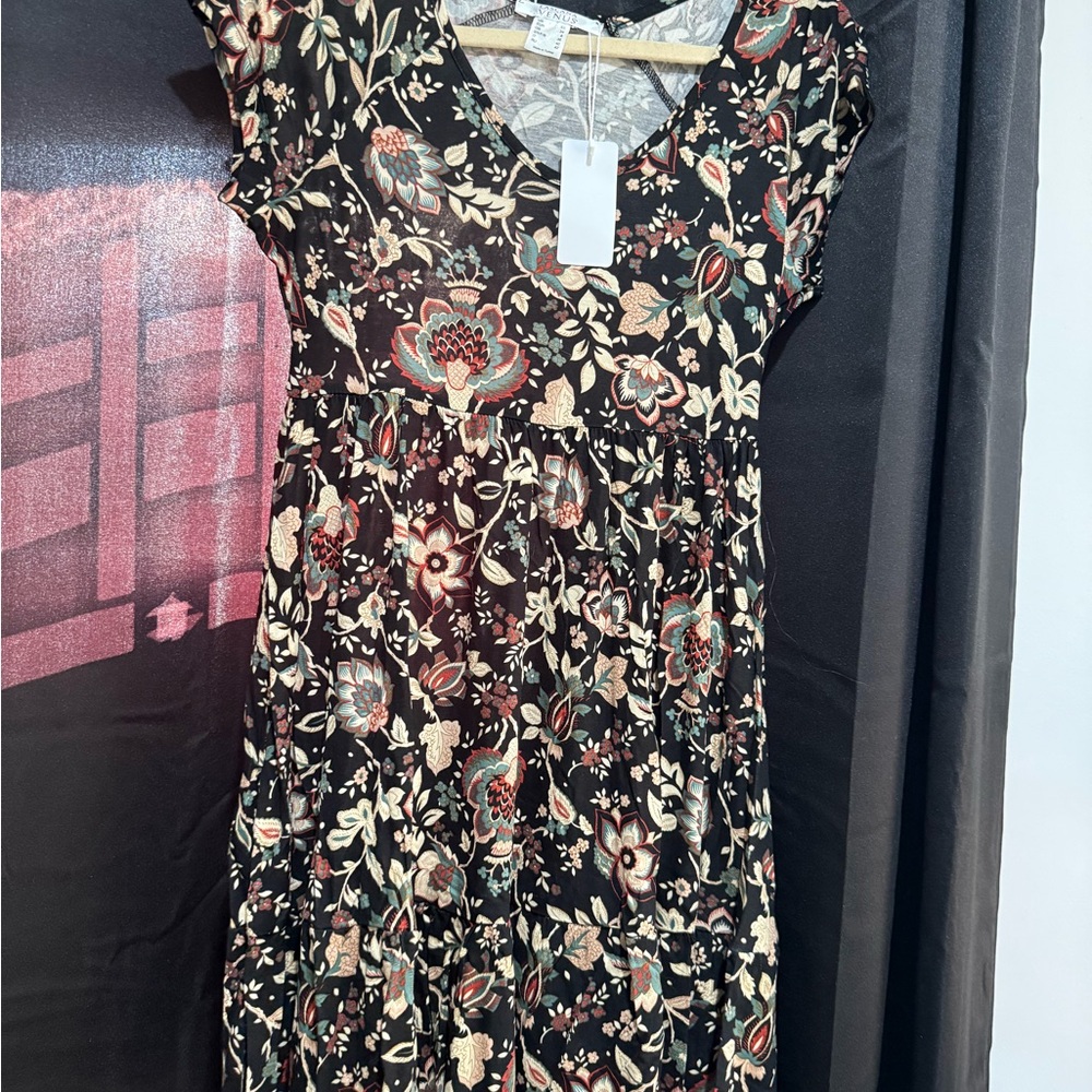 VENUS Black Floral Mini Dress